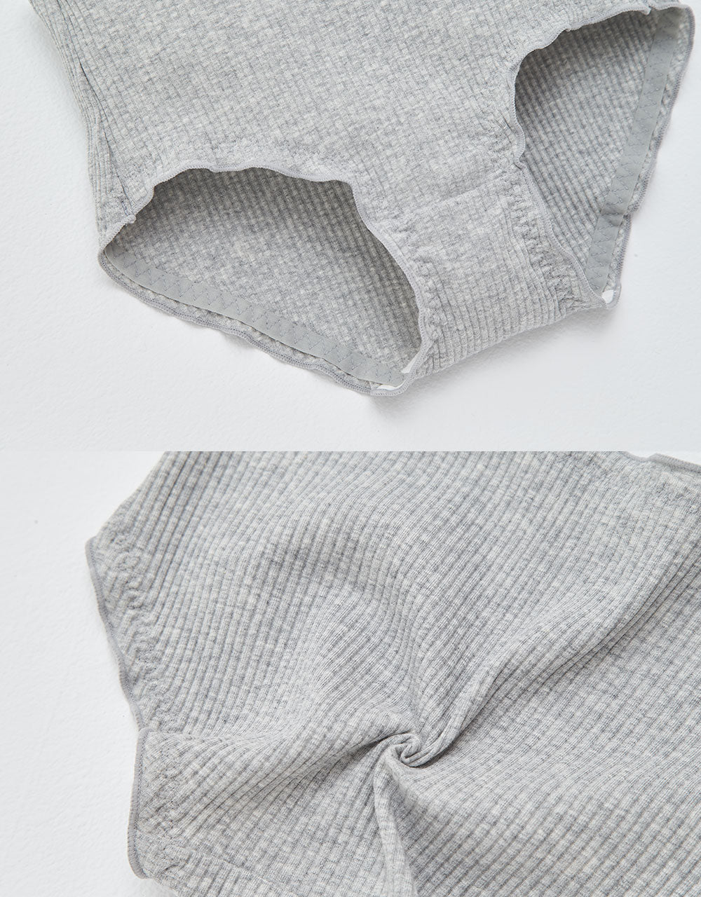 無印質感直條螺紋中高腰內褲