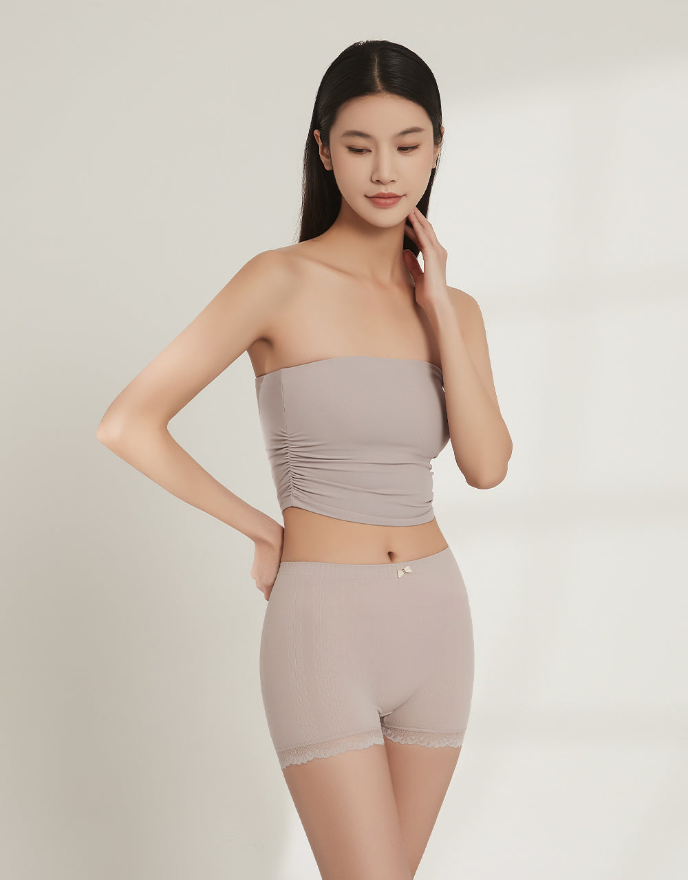 平口蕾絲蝴蝶結內褲/安全褲