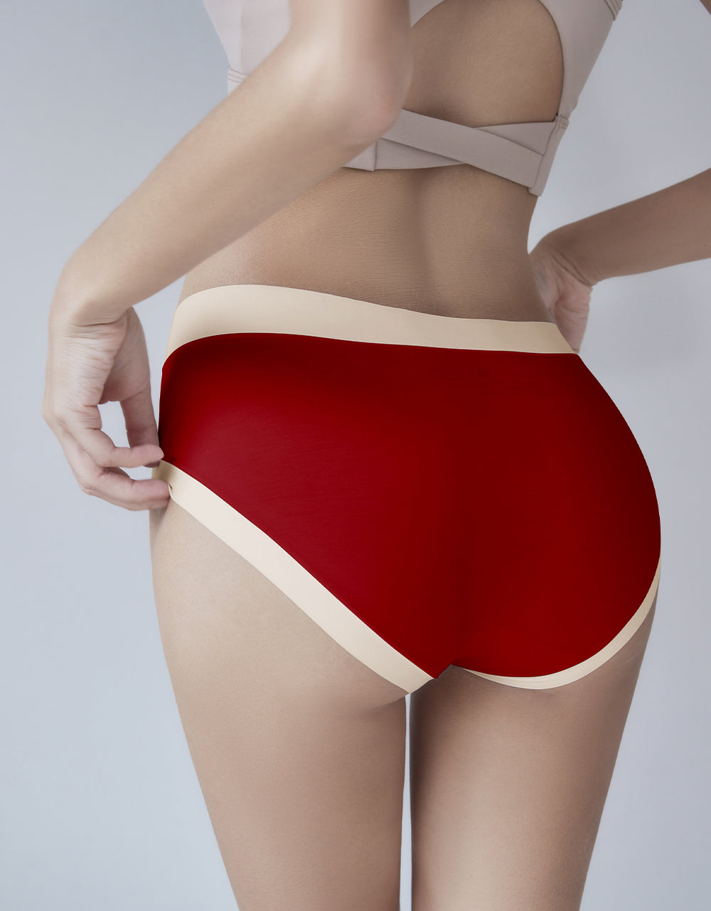 莫代爾_柔軟百搭寬邊帶中低腰內褲