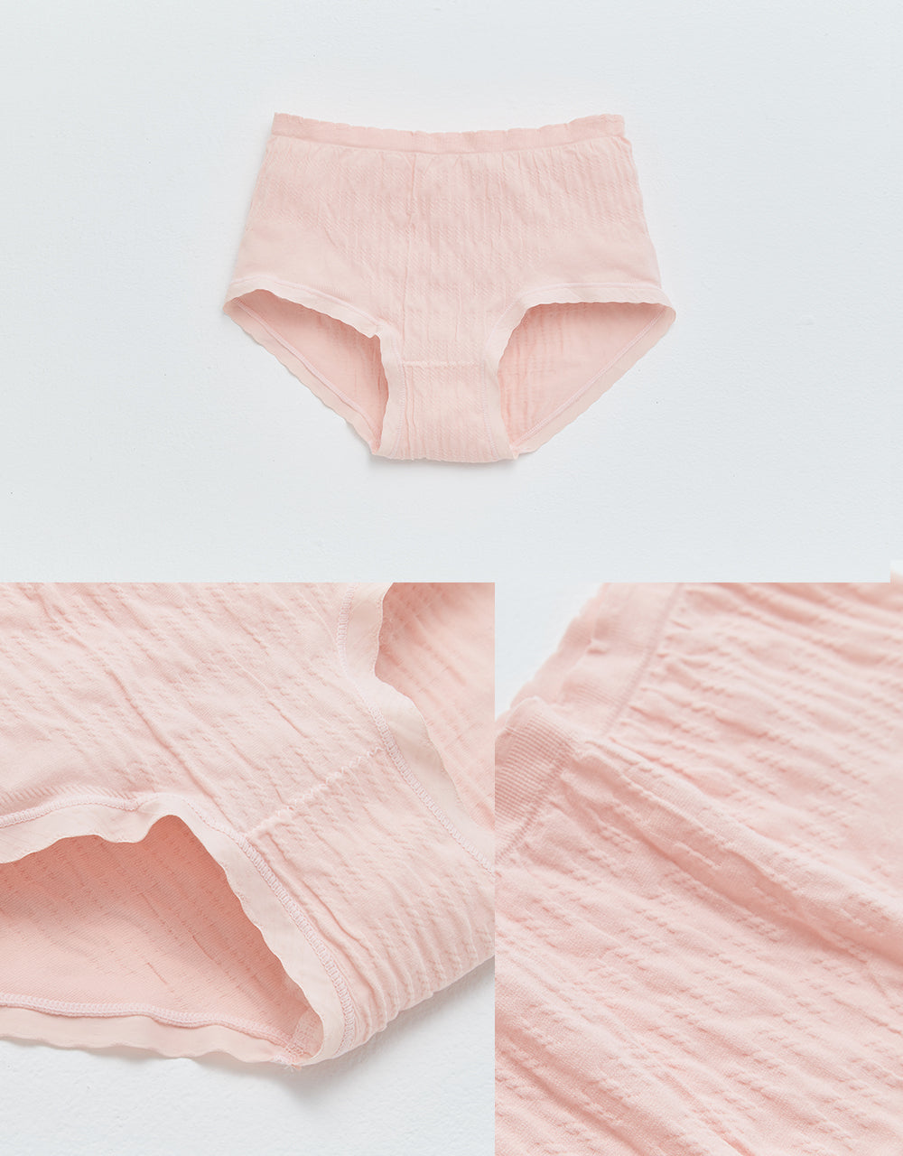泡泡抓皺無縫舒適中低腰內褲
