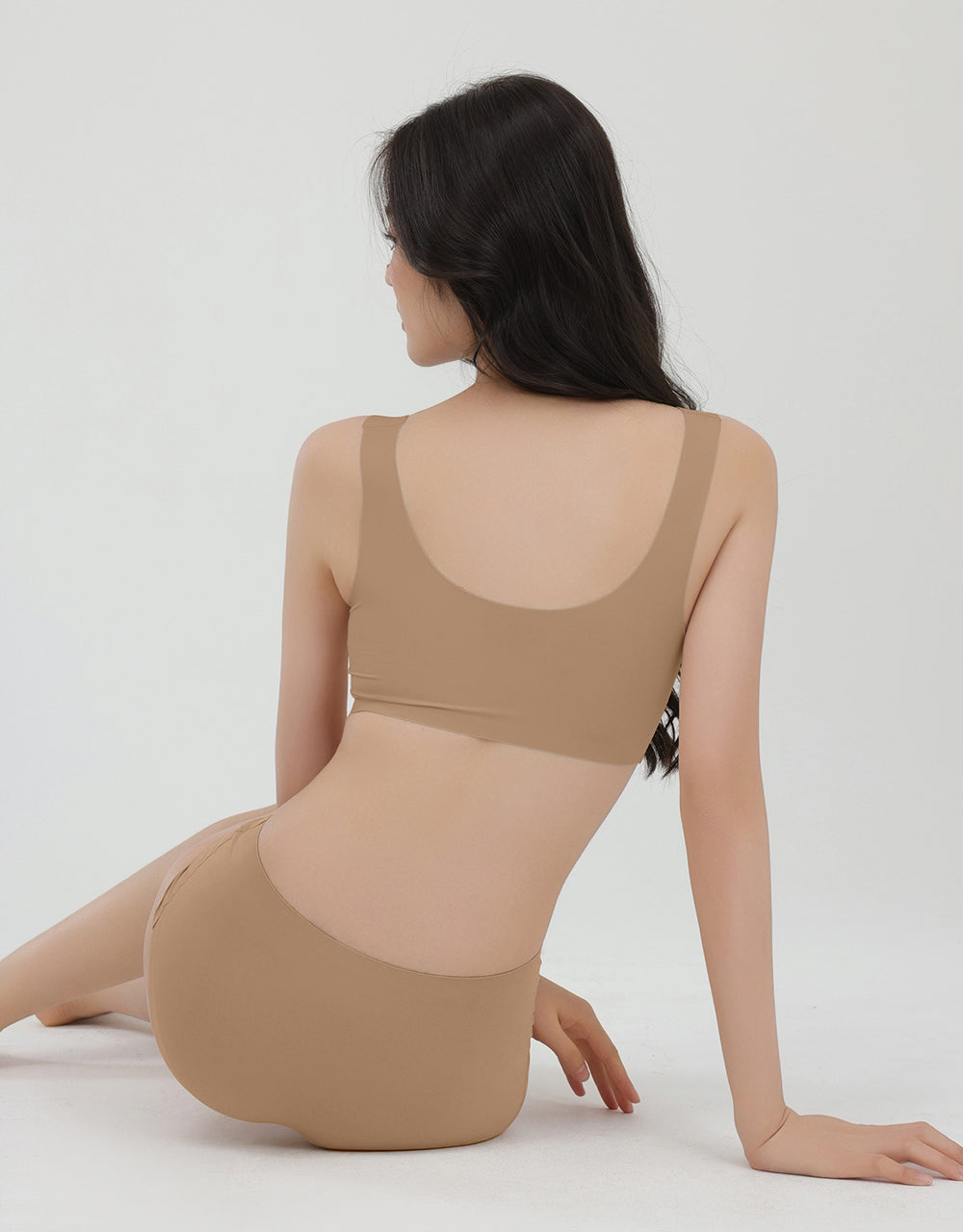 無痕 | 質感大地色蠶絲抗菌褲底美臀內褲